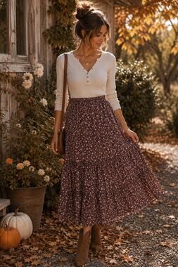 NWT Aerie Garden Party Floral Boho Tiered Maxi Skirt Size M